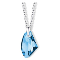 CRYSTalp Třpytivý stříbrný náhrdelník s modrým křišťálem Hanna 30035.AQU.S