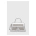 Kožená kabelka Karl Lagerfeld stříbrná barva
