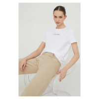 Bavlněné tričko Tommy Jeans bílá barva, DW0DW17359