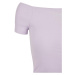 Ladies Off Shoulder Rib Tee - lilac