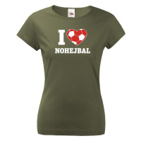 Dámské tričko I love nohejbal - skvělý dárek pro milovníky nohejbalu