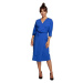 Bewear Dámské midi šaty Loni B241 královsky modrá Tmavě modrá