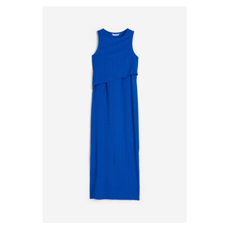 H & M - MAMA Žebrované šaty na kojení Before & After - modrá H&M