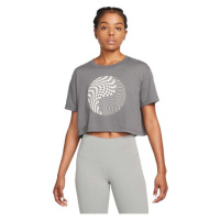 Nike DRI-FIT YOGA Dámské tričko, tmavě šedá, velikost
