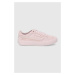 Semišové boty O'Neill růžová barva, na plochém podpatku