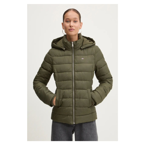 Bunda Tommy Jeans dámská, zelená barva, zimní, DW0DW18311 Tommy Hilfiger