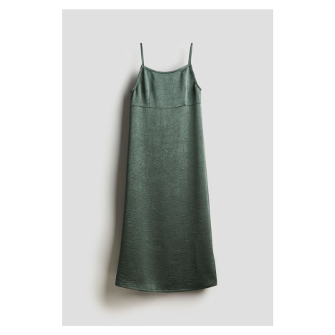 H & M - Šaty slip dress se zavazováním na zádech - zelená H&M