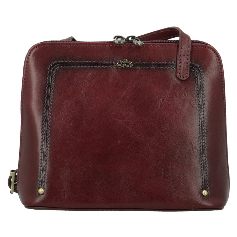 Luxusní dámská kožená crossbody Katana Rebora, hnědá