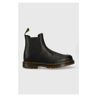 Kožené kotníkové boty Dr. Martens 2976 dámské, černá barva, na plochém podpatku, zateplené, DM27
