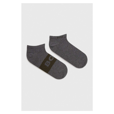 Ponožky BOSS 2-pack pánské, šedá barva, 50467747 Hugo Boss