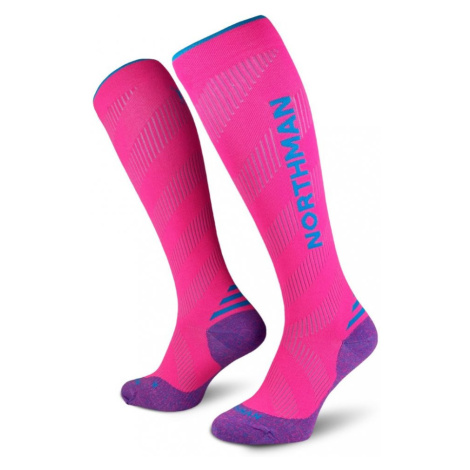 Northman vysoké kompresní ponožky Compress high elite Růžová