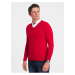 Červený pánský svetr s košilovým límcem Ombre Clothing