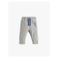 Koton Polar Jogger Sweatpants Tie the Waist, Applique Detail, Tiger Print.