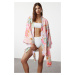 Trendyol Striped Belted Mini Woven Kimono&Kaftan