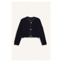 DEFACTO Relax Fit Crew Neck Buttoned Knitted Sweater Cardigan