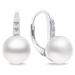 Brilio Silver Půvabné stříbrné náušnice s perlou a zirkony EA723W