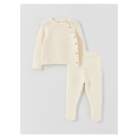 LC Waikiki Crew Neck Baby Girl Knitwear Sweater and Trousers 2-Pack
