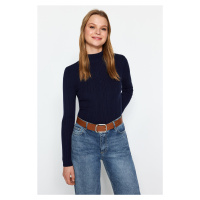 Trendyol Navy Blue High Neck Knitwear Sweater