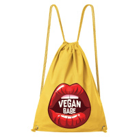 DOBRÝ TRIKO Bavlněný batoh s potiskem Vegan BABE Barva: Žlutá