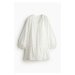 H & M - Tunikové šaty's madeirou - bílá