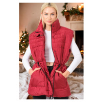 Z6747 DEWBERRY WOMEN'S VEST-PLAIN BURGUNDY