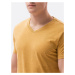 Buďchlap Jednoduché tričko v hořčicově melírované barvě S1369