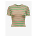 Zeleno-béžové dámské pruhované tričko ONLY Janie