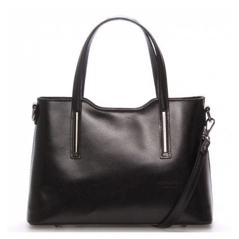 Menší kožená kabelka černá - ItalY Alex černá