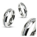 Ocelový prsten stříbrné barvy - symbol nekonečna, zirkony