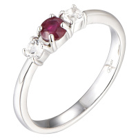 Brilio Silver Blýštivý stříbrný prsten s rubínem Precious Stone SR09003C