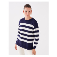 LC Waikiki Crew Neck Striped Long Sleeve Oversize Women's Knitwear Sweater