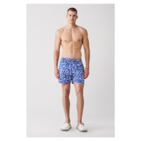 Avva Men's Blue Quick Dry Geometric Printed Standard Size Swimwear with Special Box, Seafood