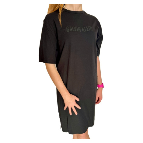 Dámské tričkové šaty Calvin Klein QS7126E černé | černá