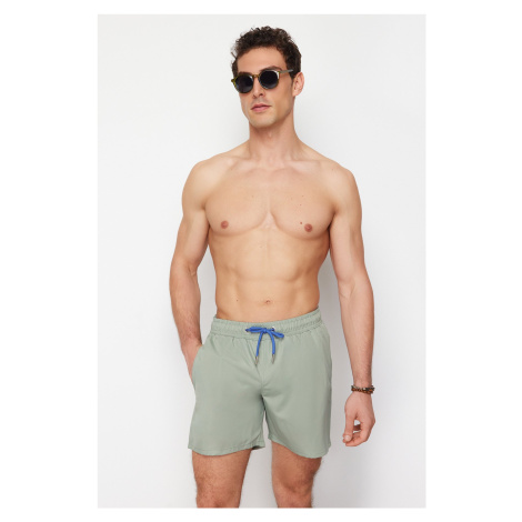 Trendyol Light Khaki Basic Standard Size Swim Shorts