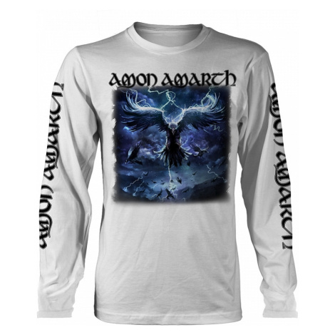Amon Amarth tričko dlouhý rukáv, Raven&#039;s Flight White, pánské PLASTIC HEAD