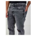 Šedé zkrácené straight fit džíny s potrhaným a vyšisovaným efektem ONLY & SONS Avi