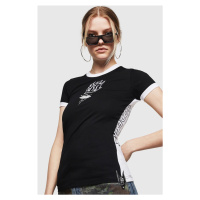 T-shirt - Diesel TSUPERYH TSHIRT black and white