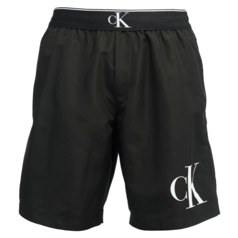 Calvin Klein MONOGRAM-LONG WAISTBAND Pánské koupací šortky, černá, velikost