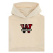 Mikina woolrich cotton fleece logo hoodie bílá