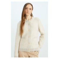 DEFACTO Regular Fit Crew Neck Basic Plain Buttoned Knitwear Cardigan