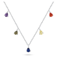Brilio Silver Stříbrný náhrdelník s barevnými zirkony NCL137W