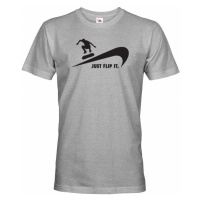 Pánské tričko - Just flip it - triko se skateboardem