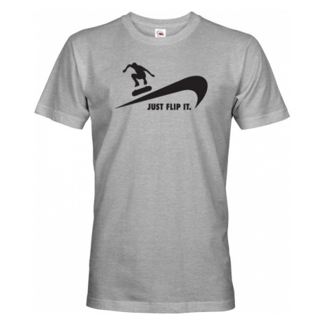 Pánské tričko - Just flip it - triko se skateboardem BezvaTriko