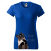DOBRÝ TRIKO Dámské tričko s potiskem Naštvaná kočka Barva: Azurová modrá