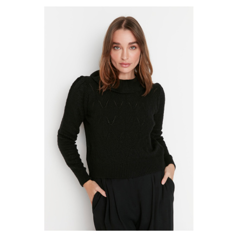 Trendyol Black Collar Detailed Knitwear Sweater