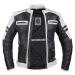 Pánská kožená bunda W-TEC Esbiker Barva černá s bílými pruhy