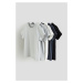 H & M - Bavlněné tričko 5 kusů - šedá