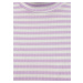 Bílo-fialové pruhované krátké tričko Pieces Raya