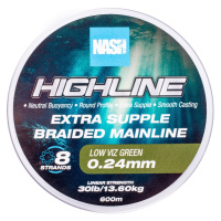Nash splétaná šňůra highline extra supple braid green 600 m - 0,24 mm 13,6 kg
