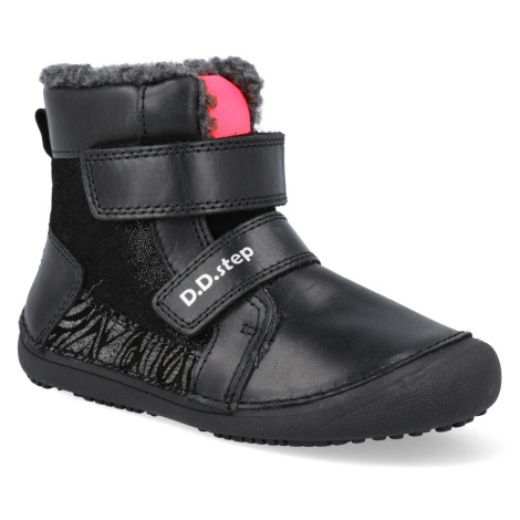 Barefoot dětské zimní boty D.D.step W063-356M černé